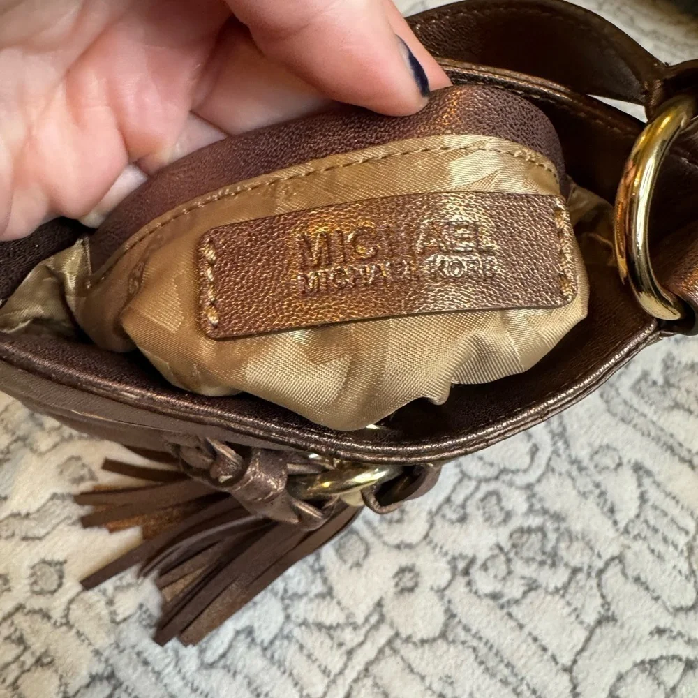 Michael Kors Bronze crossbody with gold hardware